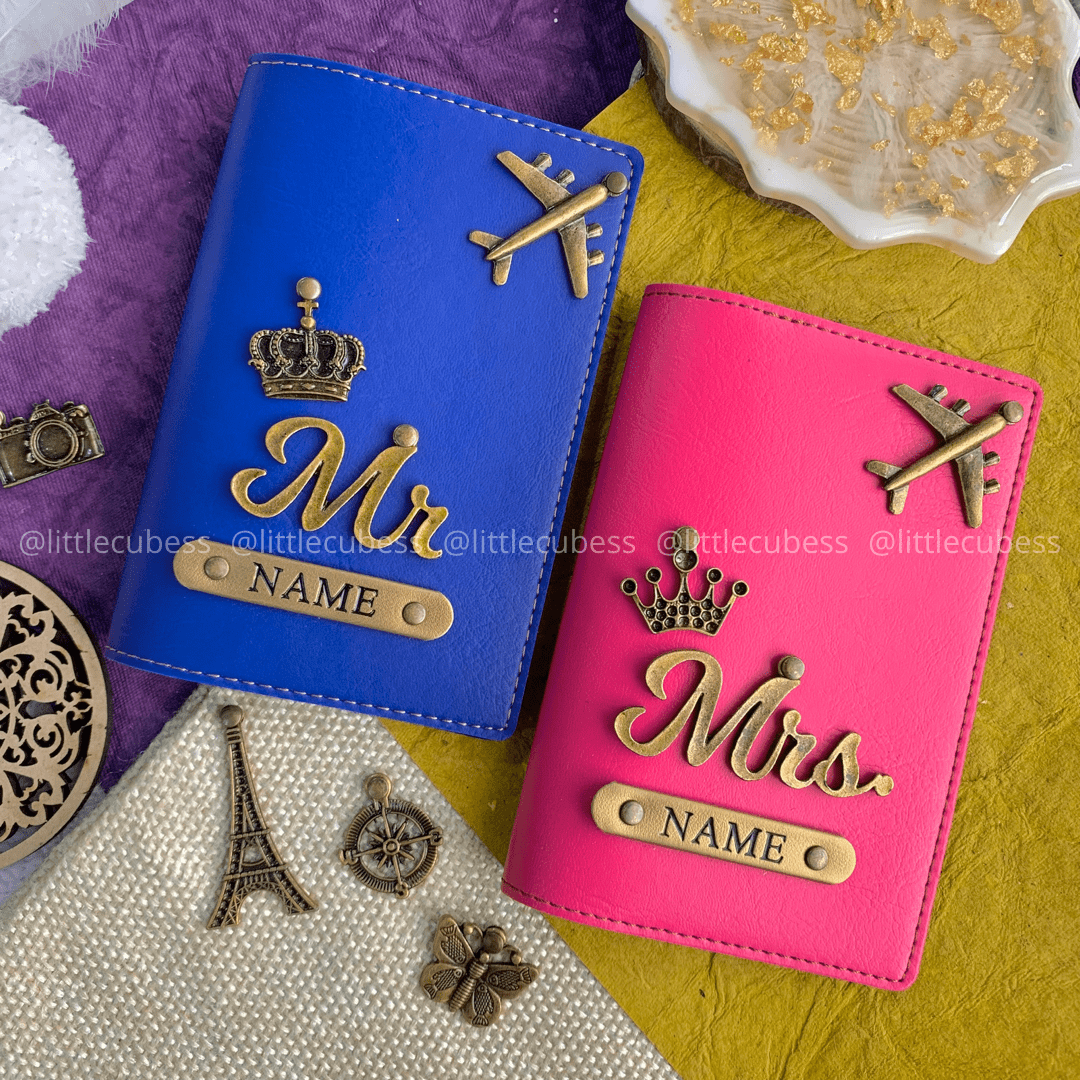 Mr Mrs Personalised Couple Passport Covers