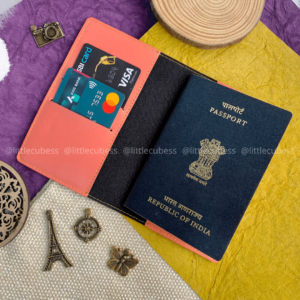 Personalised Peach Colour Passport Cover