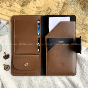 Personalised Travel Wallet – Dark brown