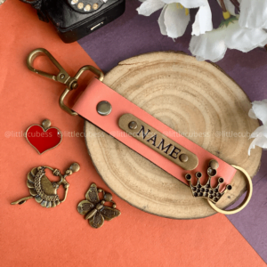 Personalised Keychain 2 Sided – Peach