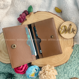 Personalised Folding Card Holder – Dark Brown