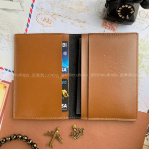 Personalised Passport Cover with 2 Passport Slot – Tan Brown