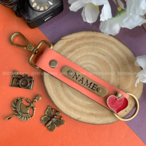 Personalised Keychain 2 Sided – Peach