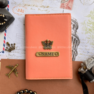 Personalised Passport Cover with 2 Passport Slot – Peach