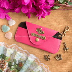 Personalised Button Eyewear Case – Pink